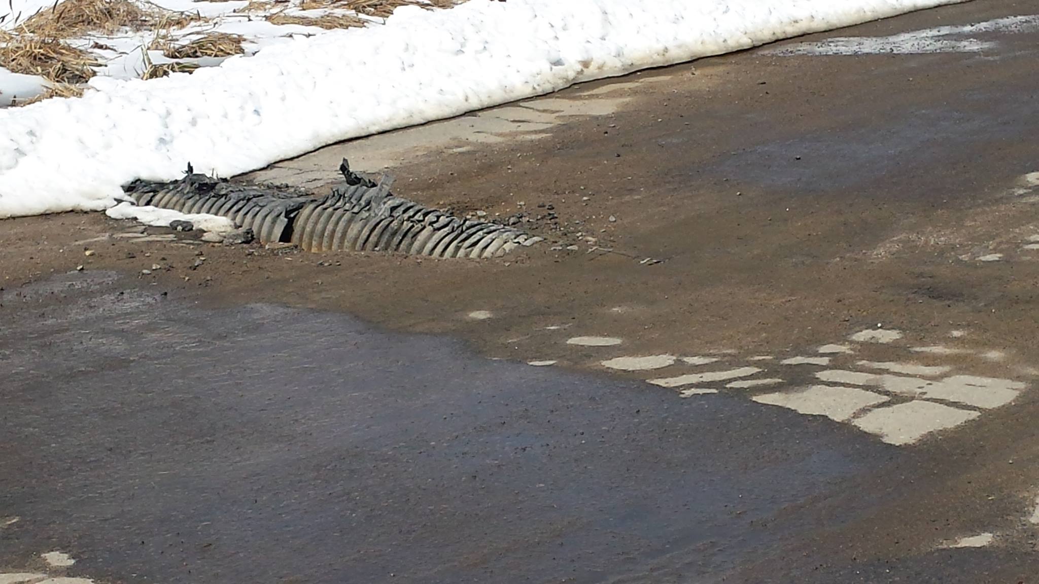 Culvert damage on Station Road